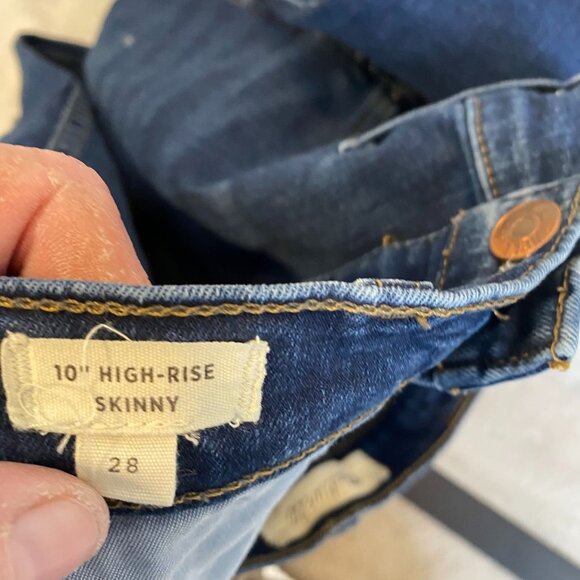 Madewell Women's Jeans Size 28 10" High-Rise Skinny Blue Denim Cotton Blend - Picture 7 of 16